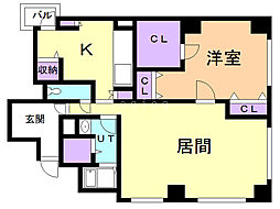 トミイビルNo.15ソシアルトミイ 1LDKの間取図画像