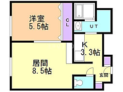 ノースパレス麻生 1LDKの間取図画像