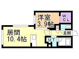 札幌市営東西線 西18丁目駅 徒歩7分の賃貸マンション 5階1LDKの間取り