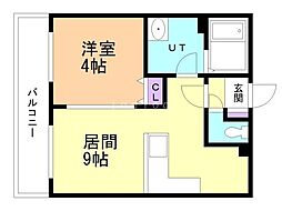 AVENUE2.2.4 1DKの間取図画像