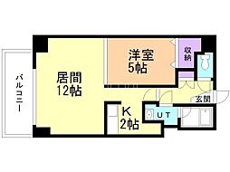 AMSビル 1LDKの間取図画像