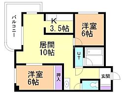 メゾンド・ブーケパーク 2LDKの間取図画像