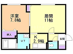 ノイ・ズイッヒ 1LDKの間取図画像