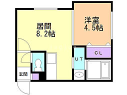 リヴィエールS10 1LDKの間取図画像