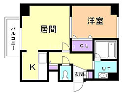 ハイムエルデZW 1LDKの間取図画像