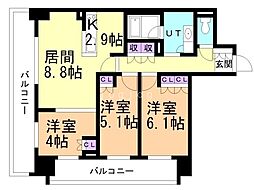 札幌市中央区北三条西12丁目マンション 3LDKの間取図画像