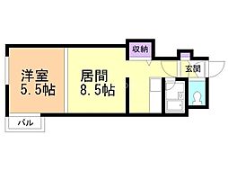 ノースコートフタバ南円山 1LDKの間取図画像