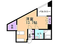INFINITY22 ワンルームの間取図画像