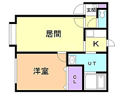 ラ・ヴェルデ 1LDKの間取図画像