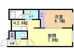 SAKURAコンフォートS 1LDKの間取図画像