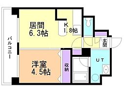 クレジデンス札幌・南4条 1LDKの間取図画像