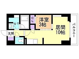レジディア大通公園 1LDKの間取図画像