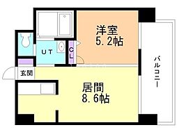 ルラシオン桜並木 1LDKの間取図画像