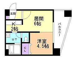 シティテラス南5条 1LDKの間取図画像