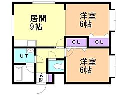 エスコートS11 2LDKの間取図画像