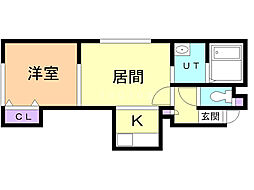 セントラルコーポ 1LDKの間取図画像