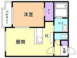 PremiereCitySapporo 1LDKの間取図画像