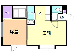 M-521 1LDKの間取図画像