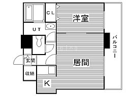 ティアラタワー中島倶楽部 1LDKの間取図画像