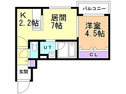 ブランシャールS7 1LDKの間取図画像