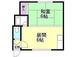 セ・ザンヌ3 1DKの間取図画像