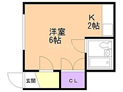 センターハイツ3-4 1Kの間取図画像