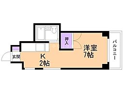 ロイヤル宮の森 1Kの間取図画像