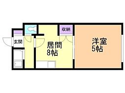 エスポアールサツミ 1DKの間取図画像