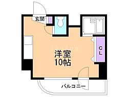 メゾンクレスト円山公園 ワンルームの間取図画像