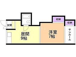 滝沢マンション 1LDKの間取図画像
