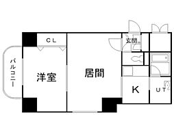 パルクアレースダハイム 1LDKの間取図画像