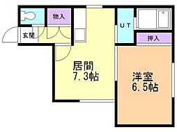 シングルコート南大通 1DKの間取図画像