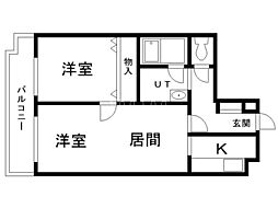 ダイアナ南山鼻ヒルズ2A 1LDKの間取図画像