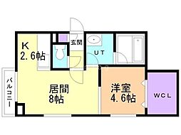 AXIS-WILL323.裏参道 1LDKの間取図画像