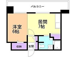 ダイアパレス南3条 1DKの間取図画像