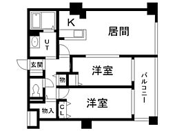 エナコート南円山 2LDKの間取図画像