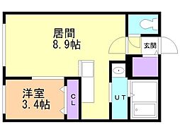 札幌市中央区南九条西13丁目マンション 1LDKの間取図画像