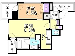 ザ・サッポロレジデンス 1LDKの間取図画像