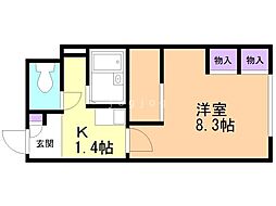 レオパレスセントラル南4条A 1Kの間取図画像