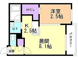 札幌市中央区北七条西11丁目マンション 1LDKの間取図画像