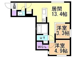 RUMO LUEB(ルーモルーブ) 2LDKの間取図画像