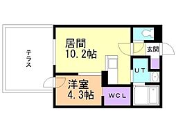 RUMO LUEB(ルーモルーブ) 1LDKの間取図画像
