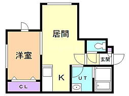 M-521 1DKの間取図画像