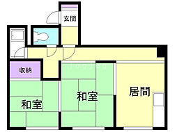 鈴木ハイツ 2LDKの間取図画像