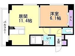 フィール円山 1LDKの間取図画像