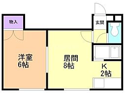 プラザイン桑園 1LDKの間取図画像