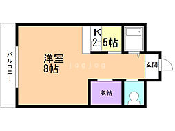マンションパレみやざき 1Kの間取図画像