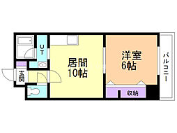 フォレスト円山 1LDKの間取図画像