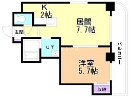 メトロサイド大通 1LDKの間取図画像