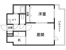 インペリアルエバー中島公園2 1LDKの間取図画像